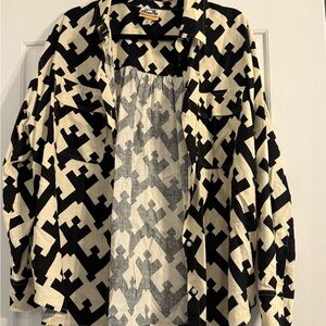 Black and Cream Button Down Shirt